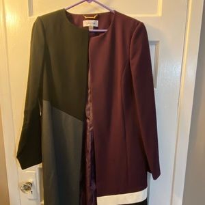 Calvin Klein long blazer, NWOT, real quality, gorgeous colour blocking, size 12